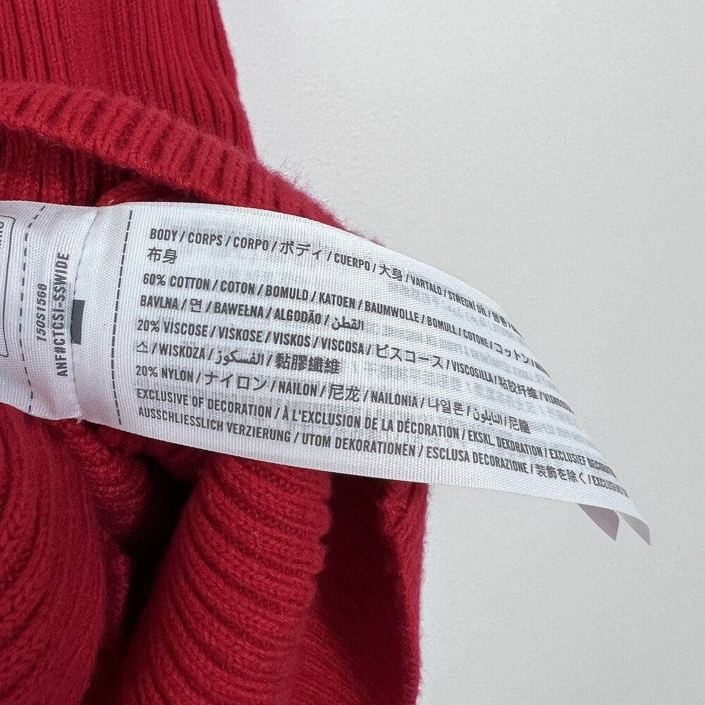 Abercrombie & Fitch Red Ribbed Tie Front Sweater Vest Top NWT Size M Coquette - Picture 6 of 7